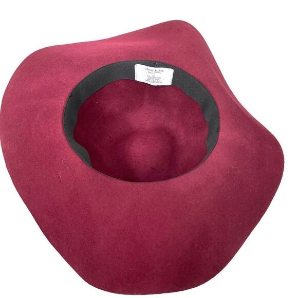Anna&Ava 100% wool floppy‎ hat One Size burgundy maroon - Picture 6 of 8